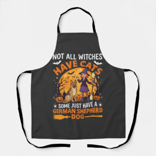 Lustiger Deutscher Schäferhund Halloween Hexe Hund Schürze