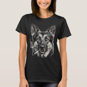 Lustiger Deutscher Schäferhund-Meme Hund raucht Zi T-Shirt