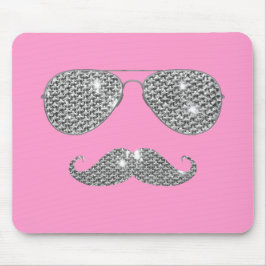 Lustiger Diamant-Schnurrbart mit Gläsern Mousepad