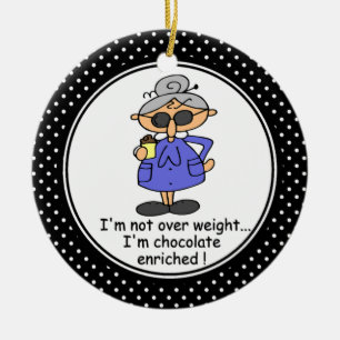 Lustiger Diät-Humor-Weihnachtsschmuck Keramikornament