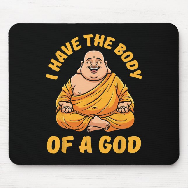 Lustiger dicker Buddha Yoga Meditation Pun Geschen Mousepad (Vorne)