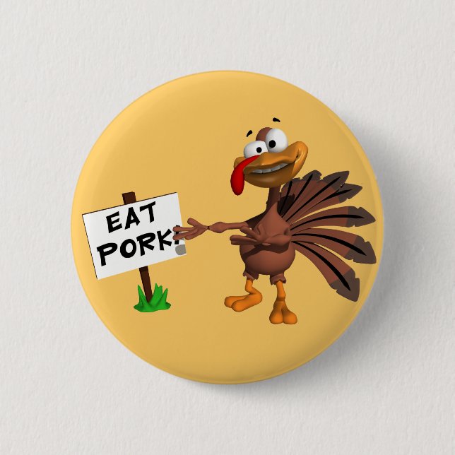Lustiger die Erntedank-Türkei-Knopf Button (Vorderseite)