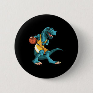 Lustiger Dino spielt Sketll T-Rex Liebhaber Spiele Button