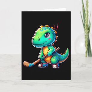 Lustiger Dinosaurier Feldhockeyspieler Cooles Team Karte