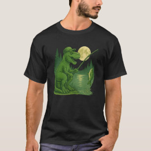 Lustiger Dinosaurier für Männer Angeln Cool Angeln T-Shirt