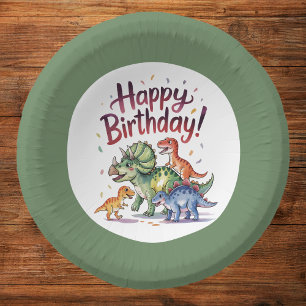 Lustiger Dinosaurier-Geburtstag Pappteller