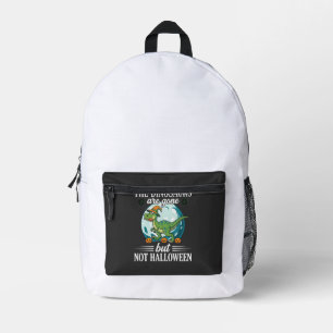 Lustiger Dinosaurier Halloween Hexe Grafik Bedruckter Rucksack