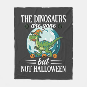 Lustiger Dinosaurier Halloween Hexe Grafik Fleecedecke