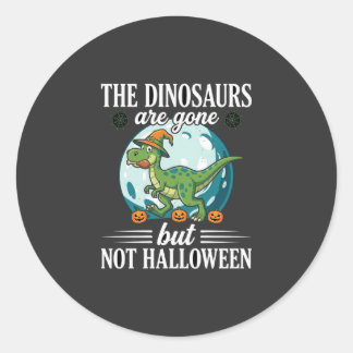 Lustiger Dinosaurier Halloween Hexe Grafik Runder Aufkleber