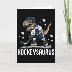 Lustiger Dinosaurier-Hockey-Kinder-Hockey-Junge Ho Karte