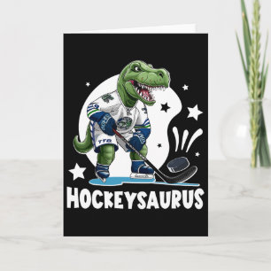 Lustiger Dinosaurier-Hockey-Kinder-Hockey-Junge Ho Karte