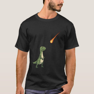 Lustiger Dinosaurier Meteor Minimalistischer Prähi T-Shirt