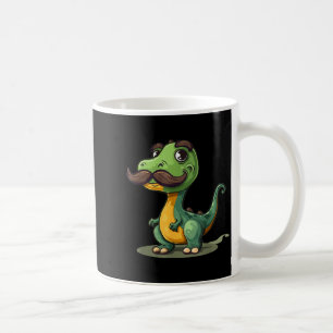 Lustiger Dinosaurier mit Schnurrbart Bart für Erwa Kaffeetasse