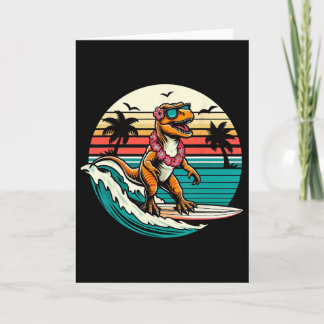 Lustiger Dinosaurier-Surfboard-Strand-Sommer-Surfe Karte