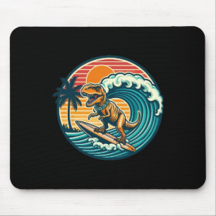 Lustiger Dinosaurier-Surfboard-Strand-Sommer-Surfe Mousepad