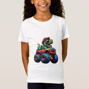 Lustiger Dinosaurier T Rex Auf Monstertruck T-Shirt