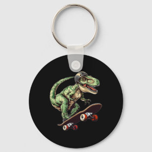 Lustiger Dinosaurier T Rex Auf Skateboard Skateboa Schlüsselanhänger