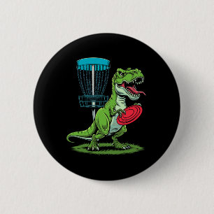 Lustiger Dinosaurier T-Rex Disc-Golf-Spieler Sket  Button