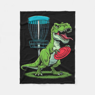 Lustiger Dinosaurier T-Rex Disc-Golf-Spieler Sket  Fleecedecke