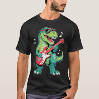 Lustiger Dinosaurier und Gitarrenliebhaber Kleinki T-Shirt