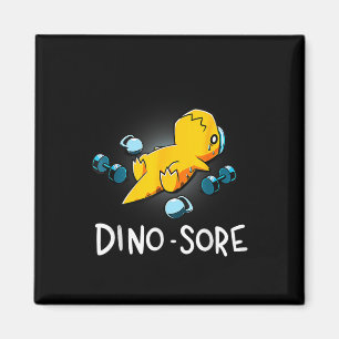 Lustiger Dinosaurier-Workout-Fitnessstudio Krafttr Magnet