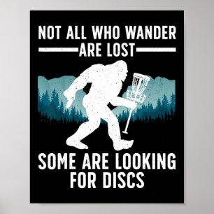 Lustiger Disc Golf für Männer Frauen Bigfoot Baske Poster