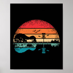 Lustiger Disc Golf Korb Frisbee Baum Gitarre Guita Poster