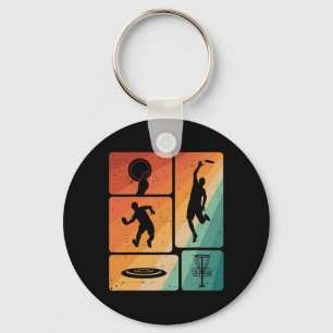 Lustiger Disc-Golf-Spieler Cool Flying Disk Sports Schlüsselanhänger
