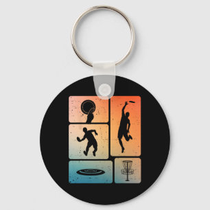 Lustiger Disc-Golf-Spieler Cooler Flying Disk Spor Schlüsselanhänger