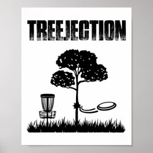 Lustiger Disc-Golf-Spieler Treejection Frisbee-Gol Poster