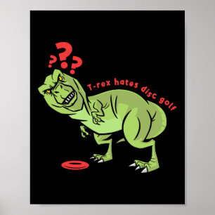 Lustiger Disc Golf T Rex Kinder Poster