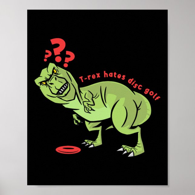 Lustiger Disc Golf T Rex Kinder  Poster (Vorne)