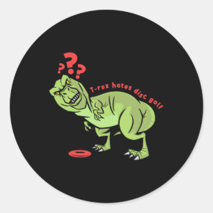Lustiger Disc Golf T Rex Kinder  Runder Aufkleber