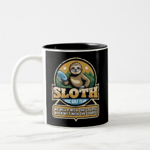 Lustiger Disc-Golfer Faultier Disc-Golf-Spieler Go Zweifarbige Tasse