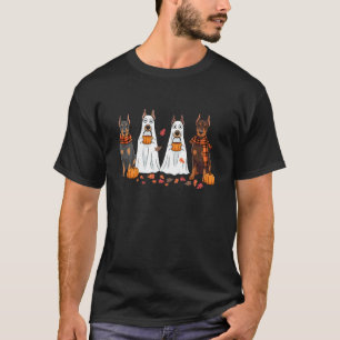 Lustiger Dobermann-Hund Geist Herbst Blätter Danke T-Shirt
