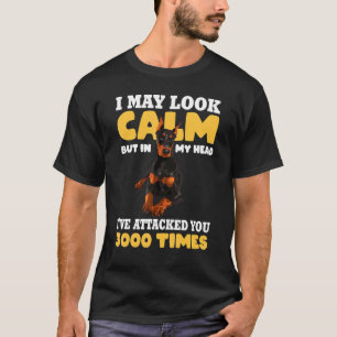 Lustiger Dobermann Hund Pinscher Ich sehe ruhig au T-Shirt