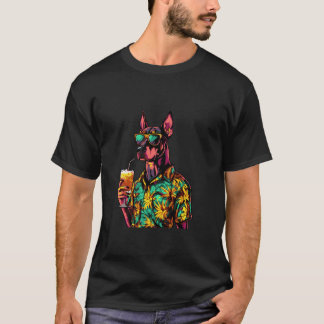Lustiger Dobermann-Hund Sommerferien T-Shirt