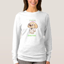 Lustiger DOG-TOR-Cartoon-Hund Damen Langarm T-Shir