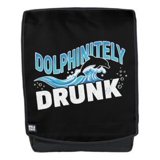 Lustiger Dolphinitely Betrunkener Wortspiel-Delfin Rucksack