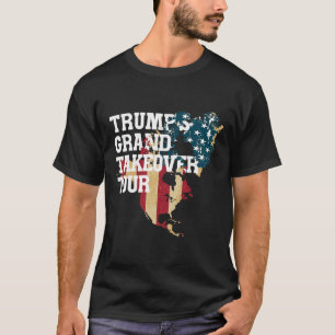 Lustiger Donald Trump Amerikanische Flagge Kanada  T-Shirt
