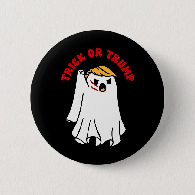 Lustiger Donald Trump Geist Kampf Faust Trick oder Button (Vorderseite)