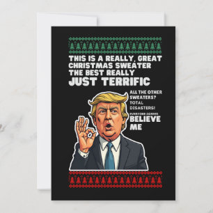 Lustiger Donald Trump Hässlicher Weihnachtspullove Einladung
