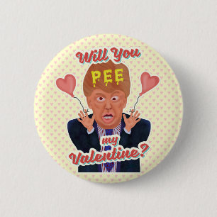 Lustiger Donald- TrumpValentinstag-Pipi-Band-Witz Button