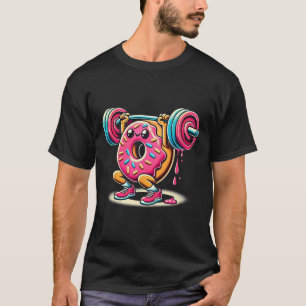 Lustiger Donut Bodybuilding Gewichtheben Essen Gym T-Shirt