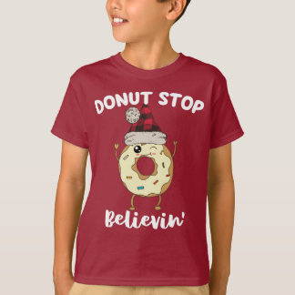Lustiger Donut Hör nicht auf zu glauben Santa Weih T-Shirt