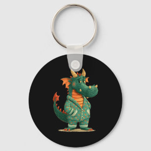 Lustiger Drache in Schlafkleidung für Drachen und Schlüsselanhänger