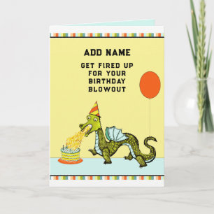 Lustiger Drachen-Geburtstag Karte