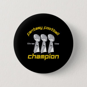 Lustiger dreifacher Fantasy-Football-Ligameister T Button