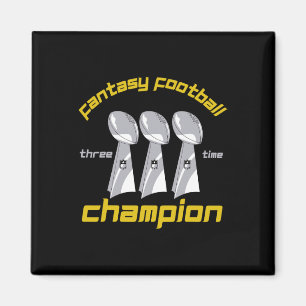 Lustiger dreimaliger Fantasy-Football-Ligameister  Magnet