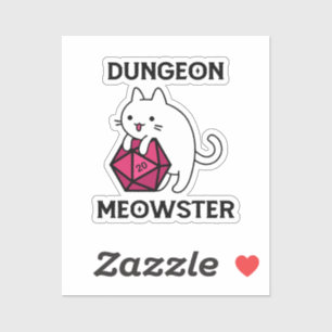 Lustiger Dungeon-Meister-Katze Aufkleber